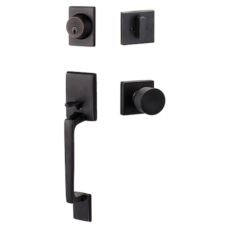 Sure-Loc Hardware Sure-Loc Hardware Coronado Handleset with Square Thumb Turn, Bergen Square Handleset Trim, Vintage Bronze CN507-S-BG-SQ 11P